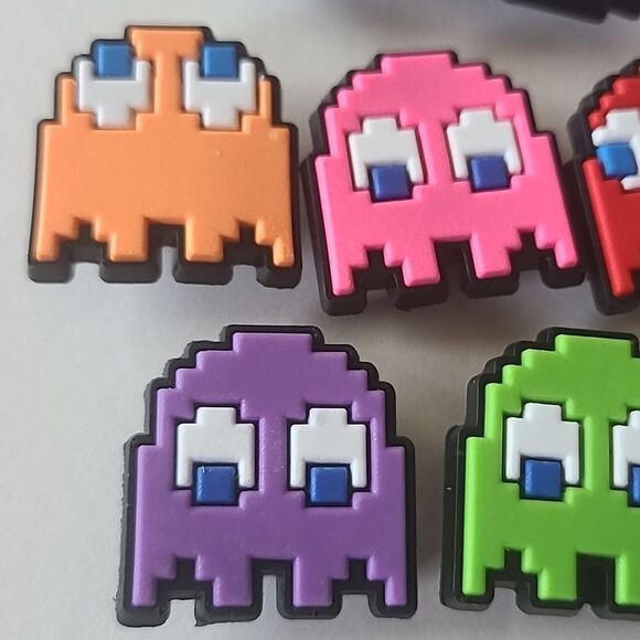 Pac-Man 7-pc Crocs Shoe Charms Chomp Ghost Video Game Arcade 80s Nostalgic Retro - Picture 4 of 8